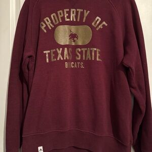 Texas State Bobcats Sz L Sweatshirt Burgundy & Gold